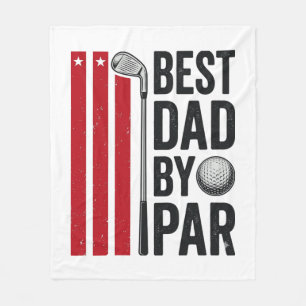 Beste Papa Door Par Golf Papa Vintage Design_1 Fleece Deken