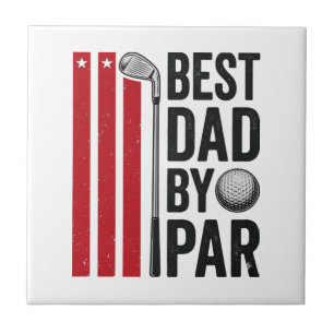 Beste Papa Door Par Golf Papa Vintage Design_1 Tegeltje