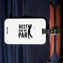 Beste Papa door Par Golf Vaderdag Cadeau voor Papa Bagagelabel