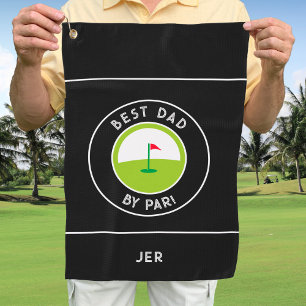 Beste Papa Door Par Grappig Op Maat Gemaakt Zwart Golfhanddoek