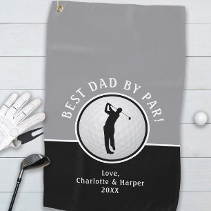 Beste Papa Door Par Grappige Op Maat Gemaakte Zwar Golfhanddoek