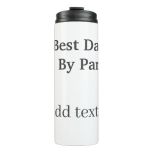 Beste papa door par grijs zwart vaderdag naam eenv thermosbeker