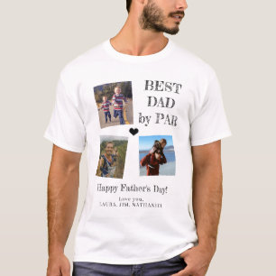 Beste papa door par Happy Vaderdag 3 foto collage T-shirt
