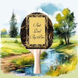 Beste papa door Par Moderne Kalligrafie Lea Swirl  Tafeltennisbatje