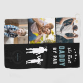 Beste papa door Par | Monogram foto collage Golfhanddoek (Horizontaal)