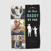 Beste papa door Par | Monogram foto collage Golfhanddoek (Voorkant)