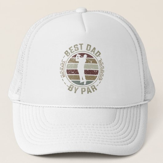 Beste Papa door Par Name Golf Trucker Pet (Voorkant)