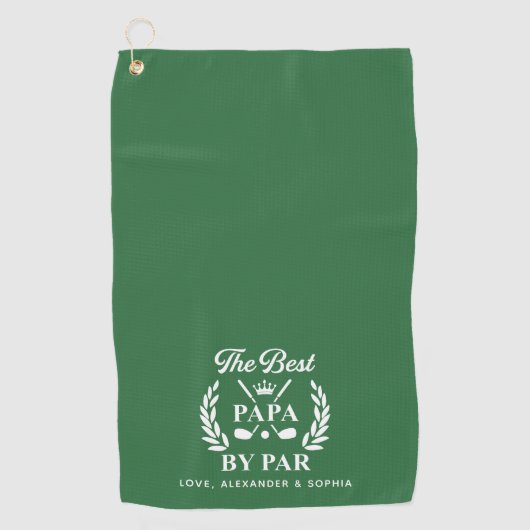 Beste Papa door Par Persoonlijk, Vaderdag Golf Golfhanddoek (Voorkant)