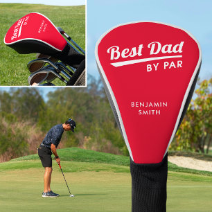 Beste Papa Door Par Persoonlijke Naam Retro Rood Golfheadcover