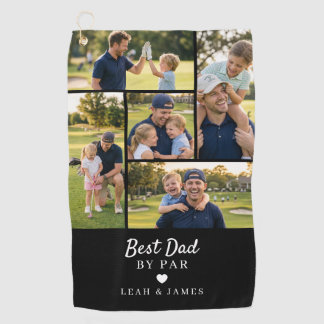 Beste papa door Par-raster fotocollage cadeau voor Golfhanddoek