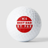 Beste Papa Door Par Rode & Witte Monogram Vader Ca Golfballen (Voorkant)