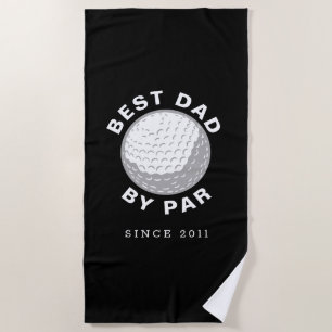Beste papa door Par Vaderdag Aangepast Jaar Zwart Strandlaken