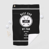 Beste Papa Door Par Zwart en Wit Monogram Golfhanddoek (Insitu)
