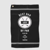 Beste Papa Door Par Zwart en Wit Monogram Golfhanddoek (Voorkant)
