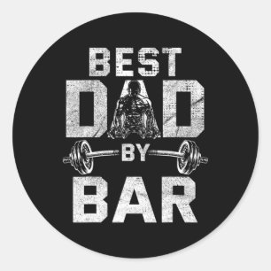 Beste Papa Door R Voor Fitness Workout Vaders Voor Ronde Sticker