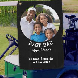 Beste Papa Door Vader Verjaardag Foto Kinderen Nam Golfhanddoek