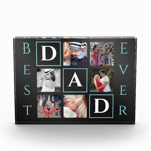 Beste papa elke 6 foto collage acryl fotoblok (Voorkant)