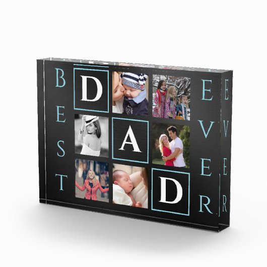 Beste papa elke 6 foto collage acryl fotoblok (Rechts)