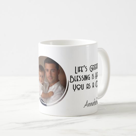 Beste papa en aangepaste ronde foto koffiemok (Voorkant rechts)