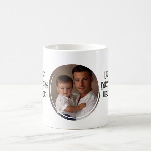 Beste papa en aangepaste ronde foto koffiemok (Center)
