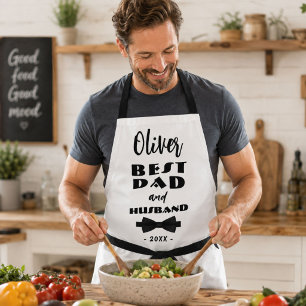 Beste papa en echtgenoot Zwarte stropdas Elegant Schort