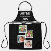 Beste papa en grillmaste ooit 4 fotocollage zwart schort (Voorkant)