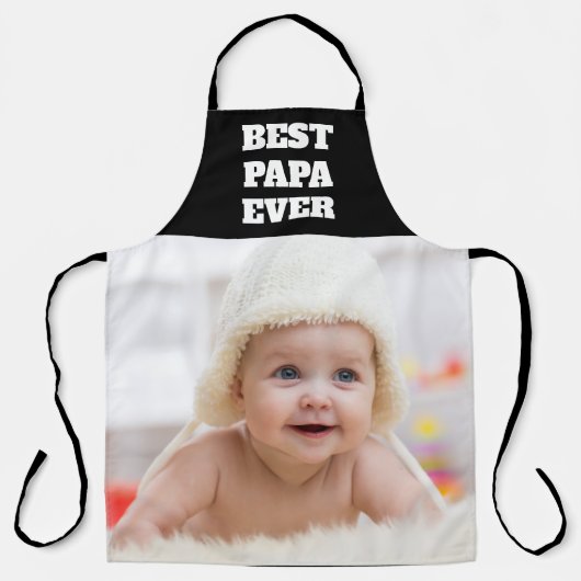 Beste Papa Ever Baby Foto Vaderdag Schort (Voorkant)