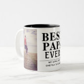 Beste Papa Ever Modern vaders Dag 2 Foto Collage Tweekleurige Koffiemok (Voorkant links)