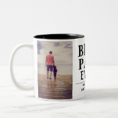 Beste Papa Ever Modern vaders Dag 2 Foto Collage Tweekleurige Koffiemok (Links)