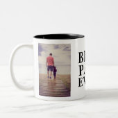 Beste Papa Ever Vader Dag 2 Foto Collage Tweekleurige Koffiemok (Links)