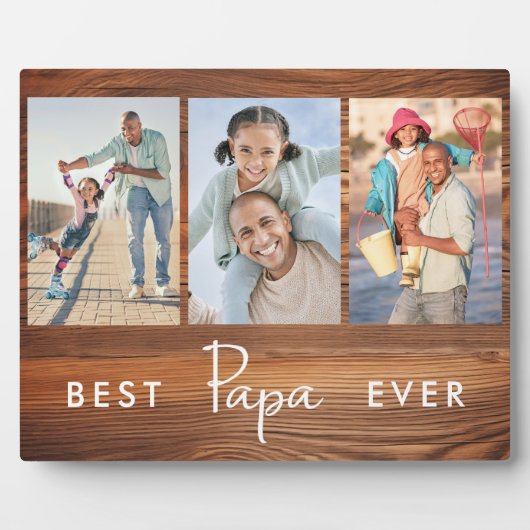 Beste Papa Ever Vaders Dag 3 Fotocollage Fotoplaat (Voorkant)