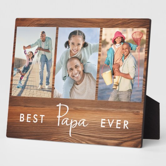 Beste Papa Ever Vaders Dag 3 Fotocollage Fotoplaat (Zijkant)