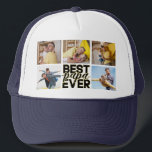 Beste Papa Ever Vaders Dag Foto Collage Keepsake Trucker Pet<br><div class="desc">Wat een uniek en doordacht cadeau! Het "Best Papa Ever" custom fotocollage pet is een gepersonaliseerde en hartverwarmende manier om een speciale vader te vieren. Met een aanpasbaar ontwerp kunt u uw favoriete foto's van de meest memorabele momenten van papa toevoegen, waardoor het een uniek cadeau is dat hij nog...</div>