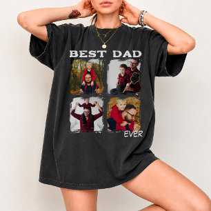 Beste papa foto aangepaste foto Vaderdag Vintage T-shirt