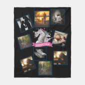 Beste papa foto collage grappige papa eenhoorn fleece deken (Voorkant)