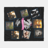 Beste papa foto collage grappige papa eenhoorn fleece deken (Voorkant (Horizontaal))