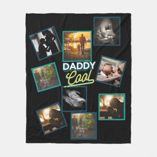 Beste papa Foto Collage Grappige vaderschap Quote Fleece Deken (Voorkant)