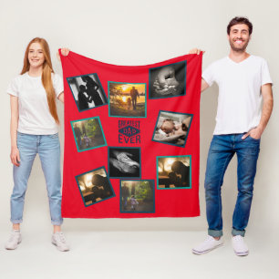 Beste papa foto collage grappige vaderschap quote fleece deken