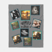 Beste papa foto collage grappige vaderschap quote fleece deken (Voorkant)