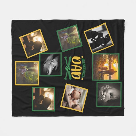 Beste PAPA foto collage HONKBAL PAPA Fleece Deken (Voorkant (Horizontaal))