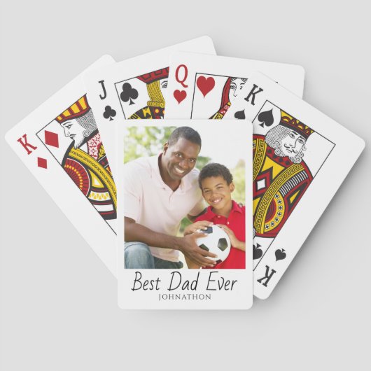 Beste papa foto gepersonaliseerd pokerkaarten (Achterkant)