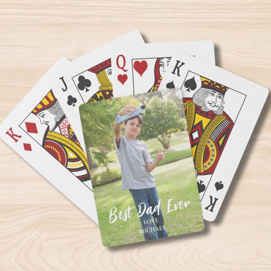 Beste papa foto gepersonaliseerd pokerkaarten