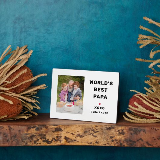 Beste Papa-foto op maat Fotoplaat (Zijkant)
