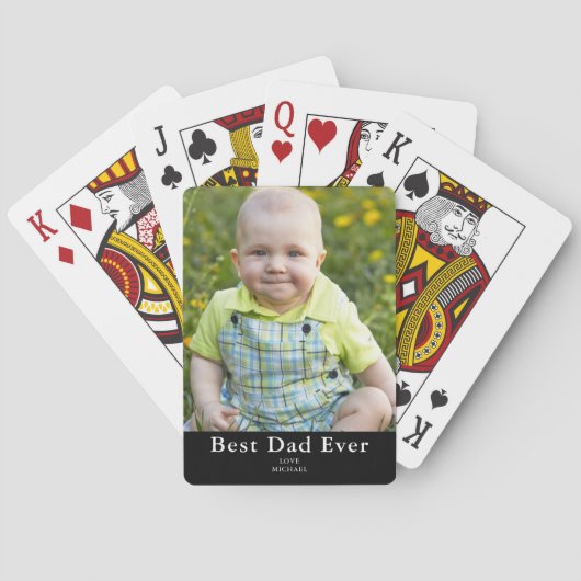 Beste papa foto  pokerkaarten (Achterkant)