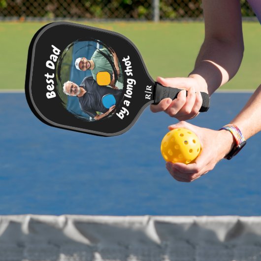 Beste papa fotocadeau | Aangepaste moderne monogra Pickleball Paddle (Insitu)