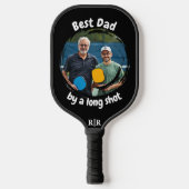 Beste papa fotocadeau | Aangepaste moderne monogra Pickleball Paddle (Voorkant)