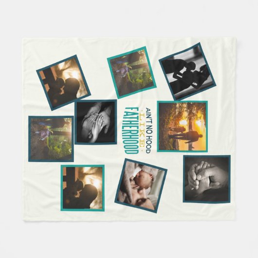 Beste papa Fotocollage Funny Fatherhood Quote Flee Fleece Deken (Voorkant (Horizontaal))