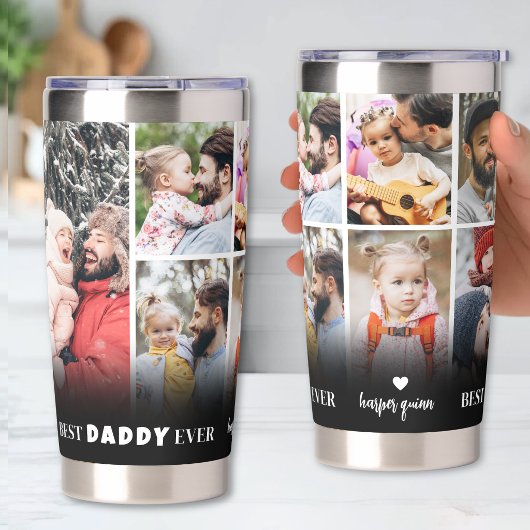Beste papa fotocollage vader geïsoleerde drinkbeker