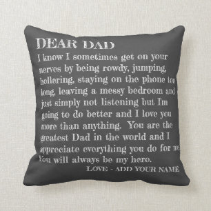 Beste Papa Funny Love Dochter Brief Persoonlijk Kussen