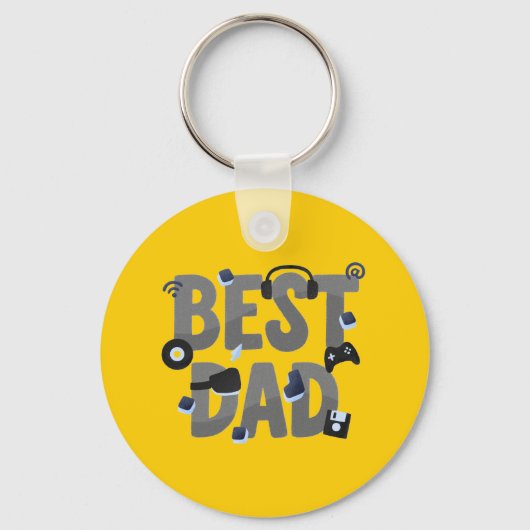 BESTE PAPA Gamer papa grafisch Sleutelhanger (Voorkant)